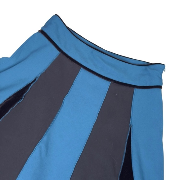 Vintage Spanner Blue Black Colour Block Panel High Waisted A-line Skirt Large - Picture 5 of 12